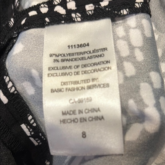 Mario Serrano Italy size 8 Elegant Black and White Geometric Dress - Picture 4 of 5